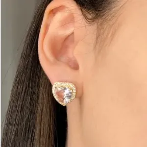 BRINCO CORAÇÃO COM CRISTAL CRAVEJADO