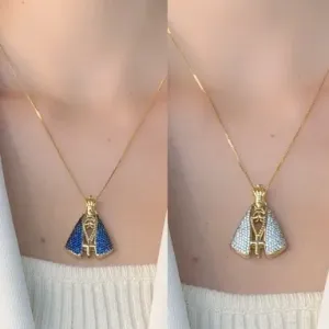 COLAR NOSSA SENHORA DUPLA COM BASE FECHADA TAM G