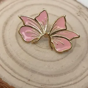 BRINCO DE BORBOLETA RESINADO ROSA