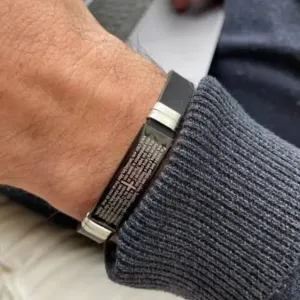 BRACELETE SILICONE PAI NOSSO EM PRETO