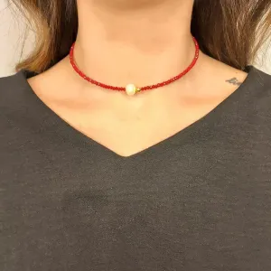 CHOKER DE CRISTAL E PEROLA MALEAVEL