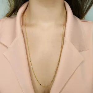 COLAR COMPRIDO COM MINI CORAÇÃO CHAPADO 80 CM