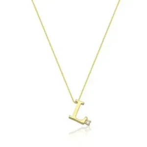 COLAR DE LETRA COM PONTO DE LUZ ZIRCONIA