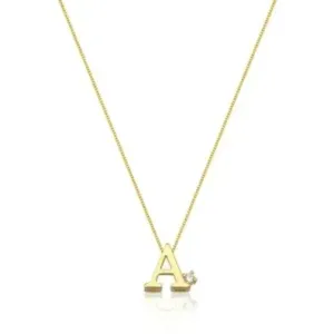 COLAR DE LETRA COM PONTO DE LUZ ZIRCONIA