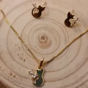 CONJUNTO DE GATINHO COM ZIRCONIA