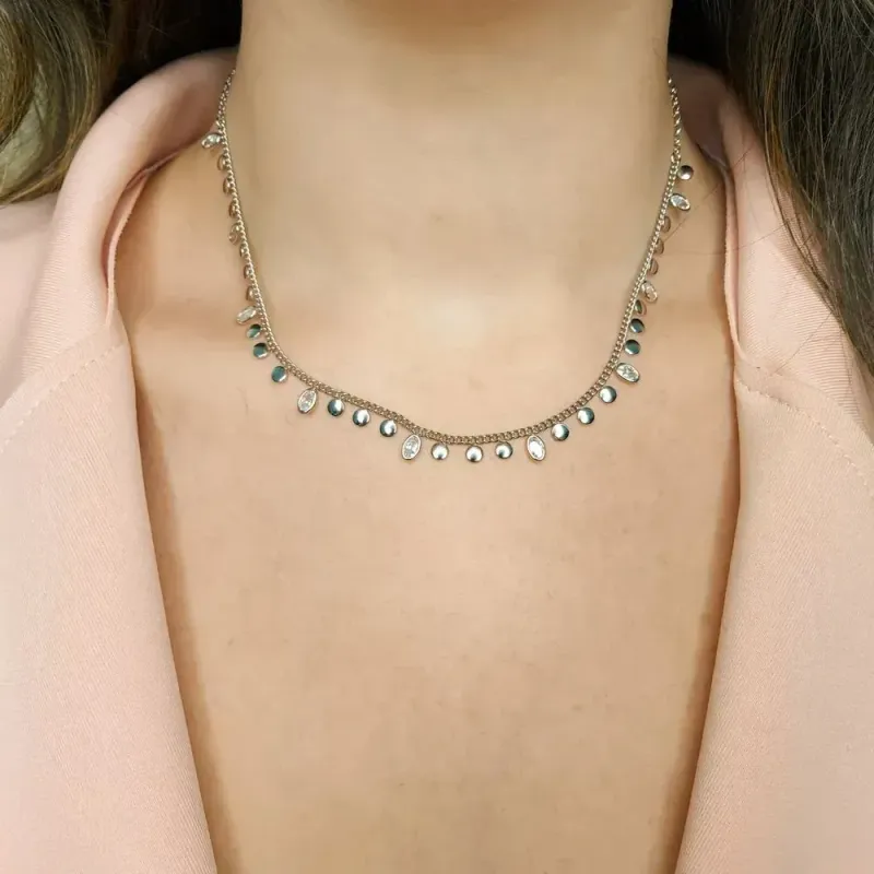 CHOKER 3 CHAPINHAS C OVAL ZIRCONIA