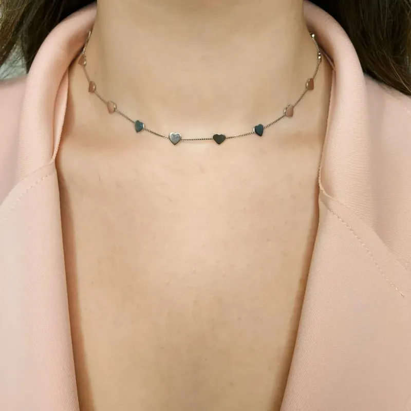 CHOKER VENEZIANA CORAÇÃO CHAPADO