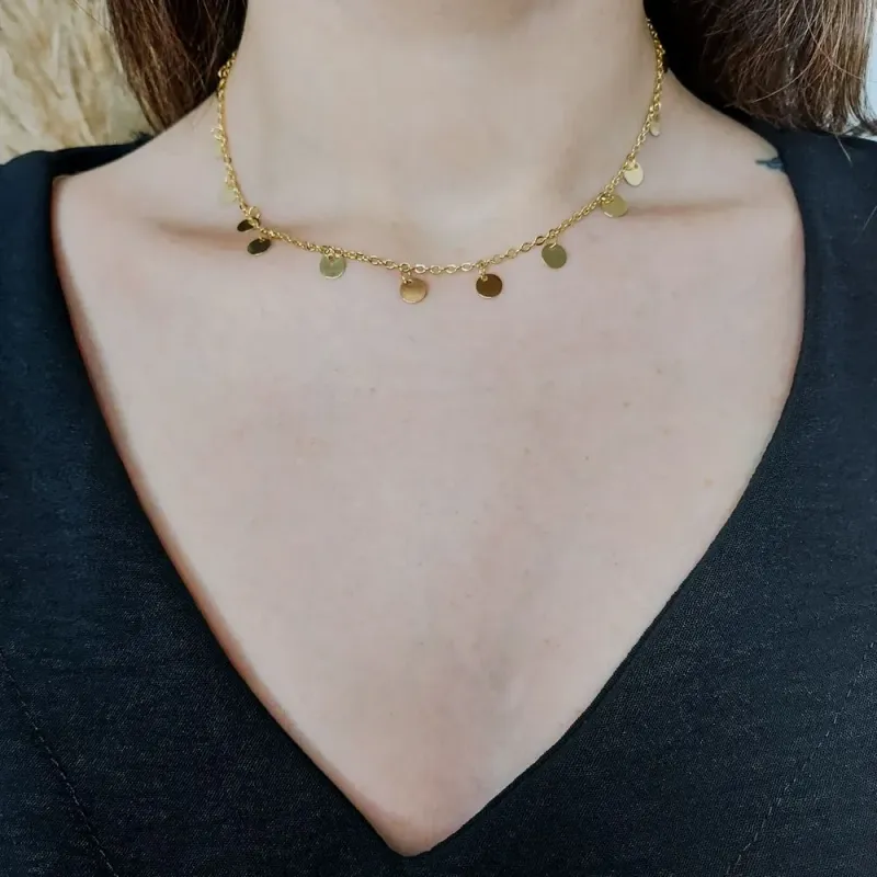 CHOKER ELO COM CHAPINHAS