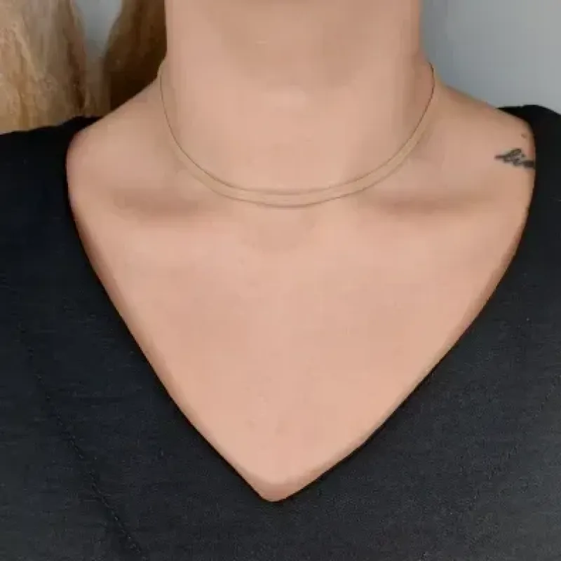 CHOKER FITA PINTADA MARROM