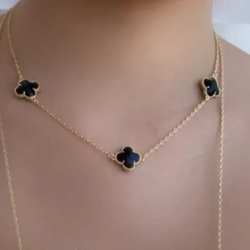 CHOKER 3 TREVO PRETO