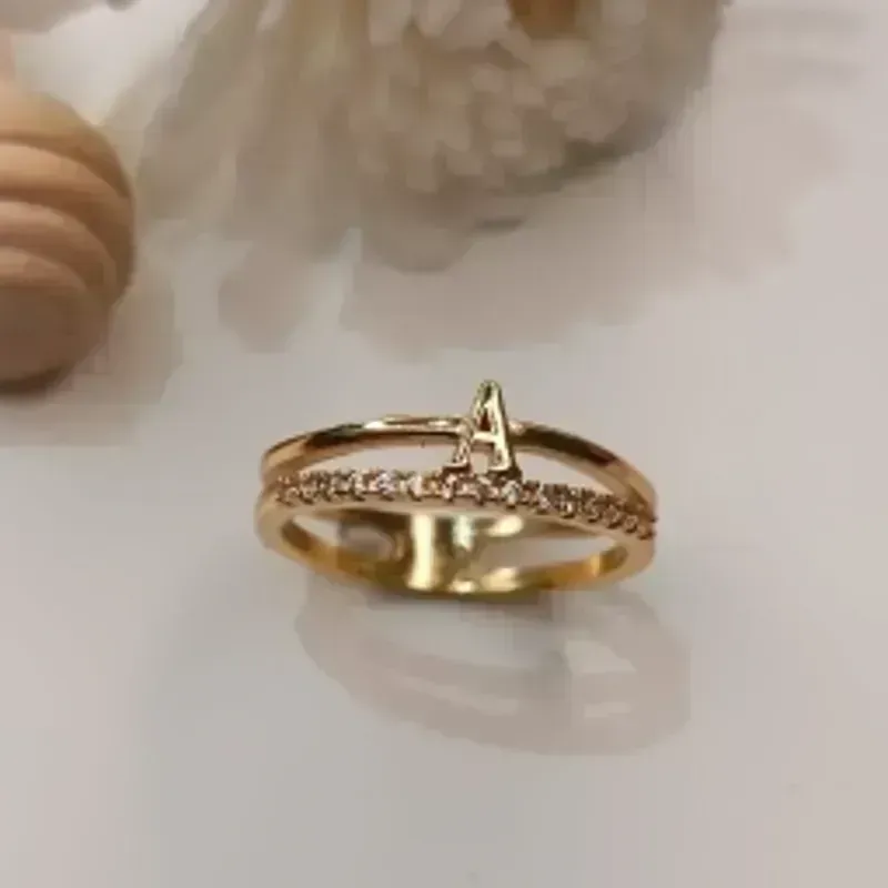ANEL DUPLO COM LETRA CRAVEJADO