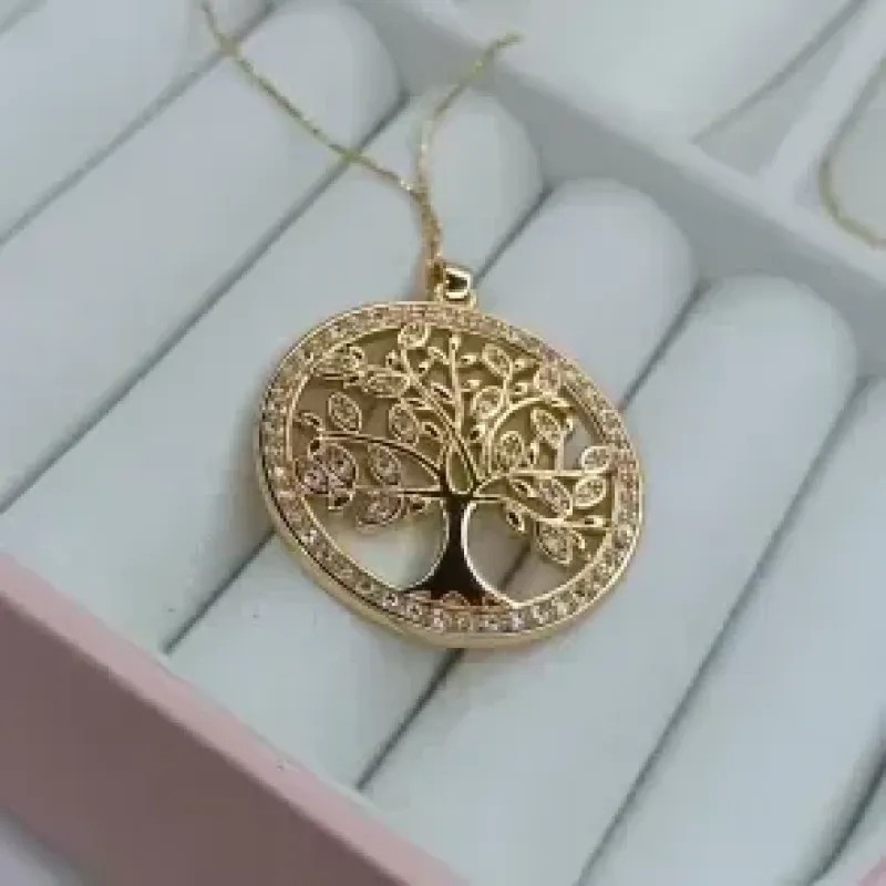 COLAR MANDALA ARVORE DA VIDA CRAVEJADO