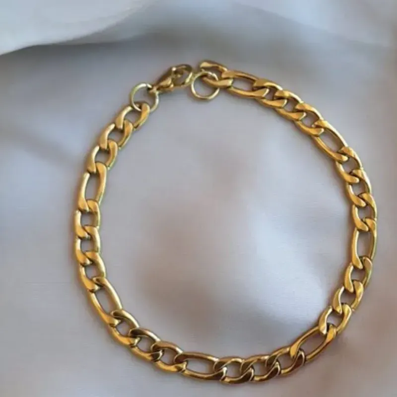 PULSEIRA CORRENTARIA AÇO BANHADO A OURO