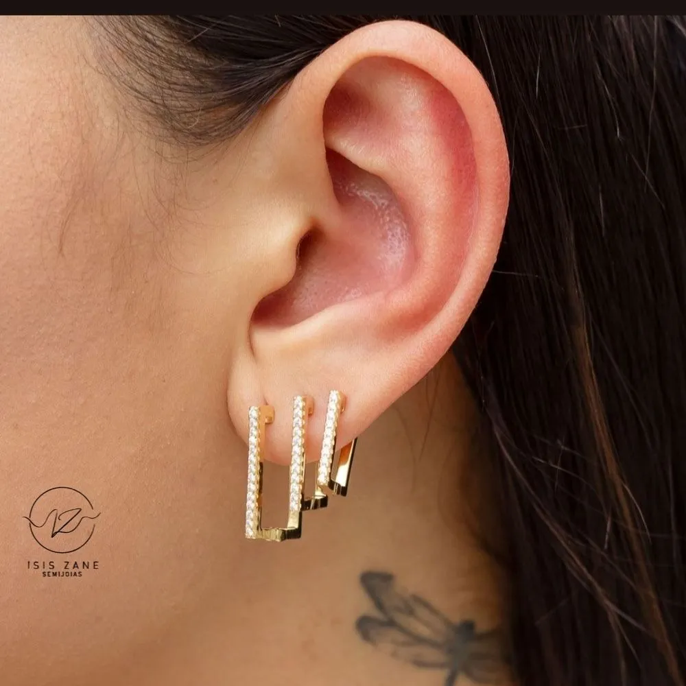 ARGOLA QUADRADA DE ZIRCONIA G