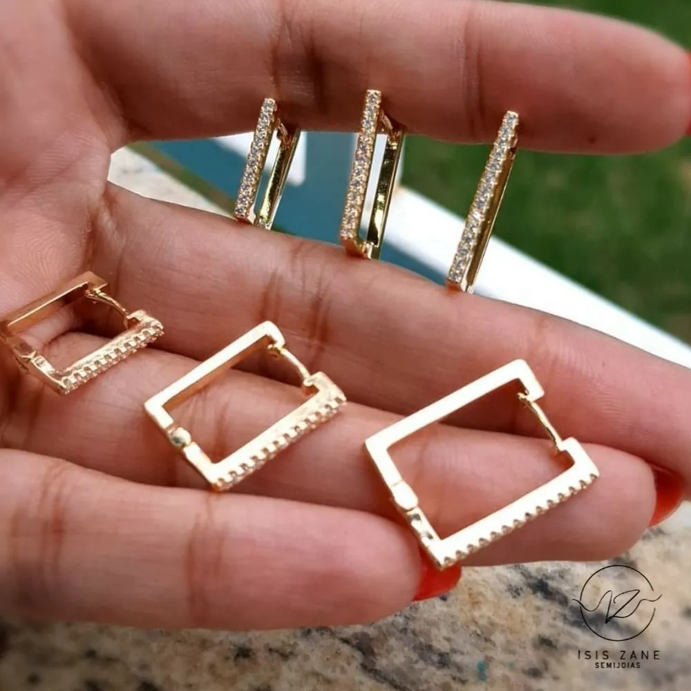 ARGOLA QUADRADA DE ZIRCONIA G