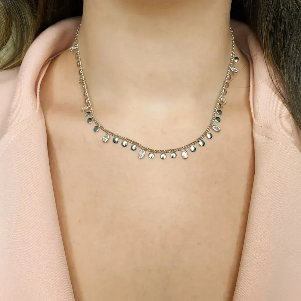 CHOKER 3 CHAPINHAS C OVAL ZIRCONIA