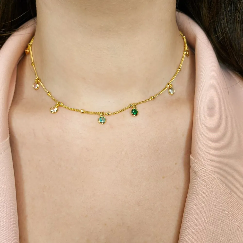 CHOKER DE GOTINHAS COLORIDAS