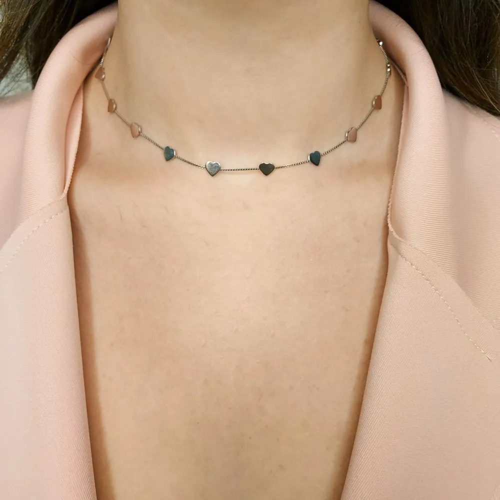 CHOKER VENEZIANA CORAÇÃO CHAPADO