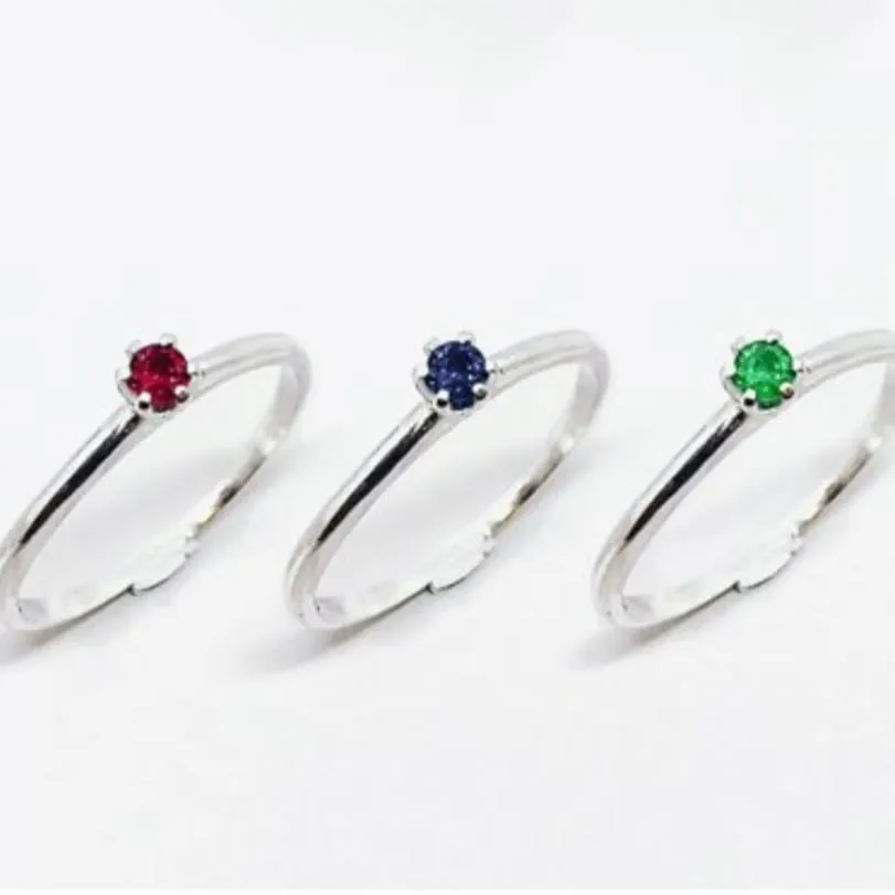 ANEL SOLITARIO COLOR - RUBY