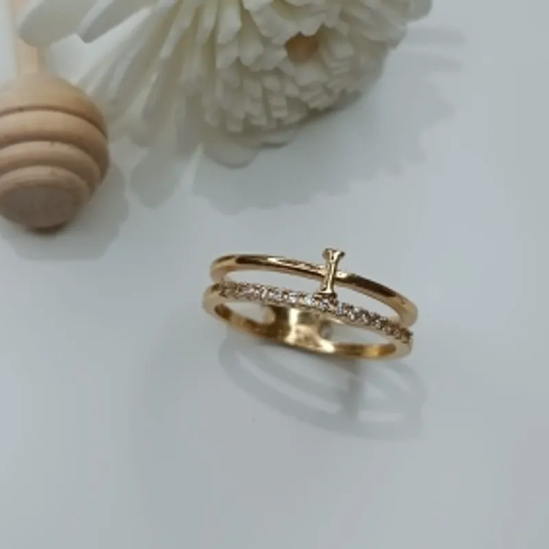 ANEL DUPLO COM LETRA CRAVEJADO