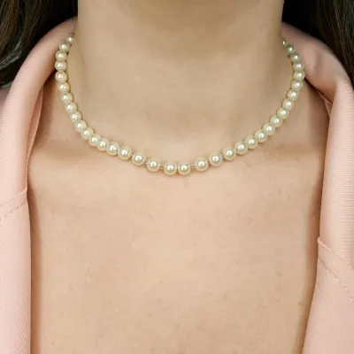 CHOKER PEROLA COM CORAÇÃO CURTO