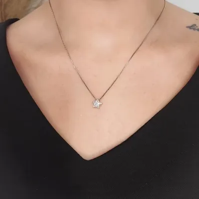 COLAR DE ESTRELA DE PEDRA CRISTAL
