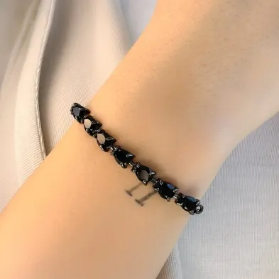 PULSEIRA DE PEDRA GOTA PRETAS