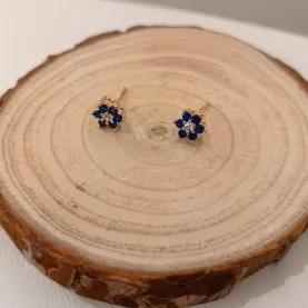 BRINCO FLOR PETALA AZUL