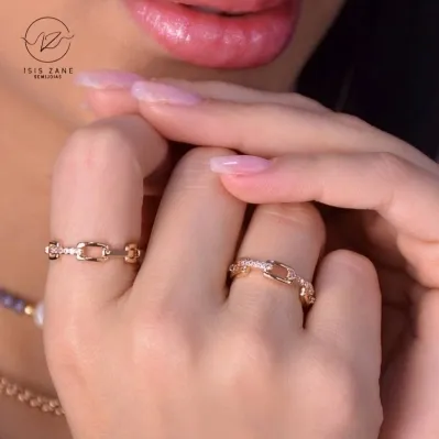 ANEL ALIANÇA CARTIER COM ZIRCÔNIA