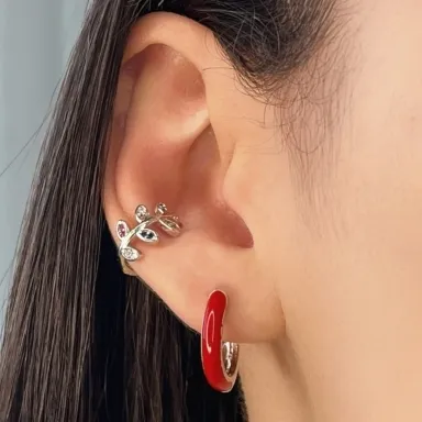 PIERCING FOLHA CRAVEJADO COLORIDO
