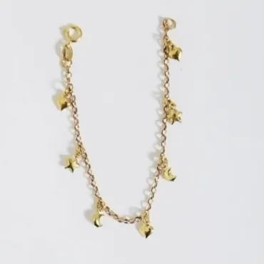 PULSEIRA CORAÇÃO SOL E LUA INFANTIL