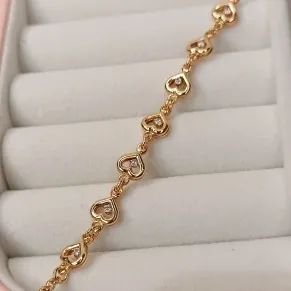 PULSEIRA 7 CORAÇÕES COM MINI ZIRCONIA NO MEIO