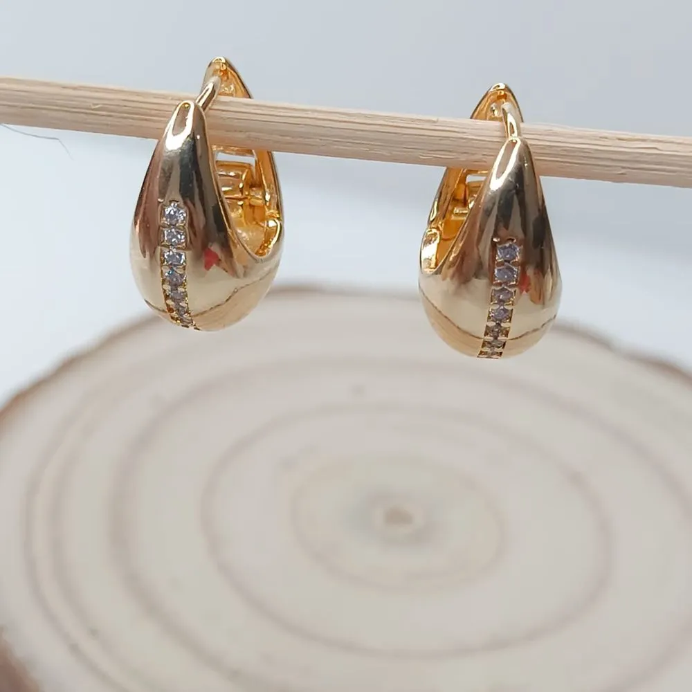 ARGOLA DE GOTA ARTICULADA COM FILEIRA DE ZIRCONIA