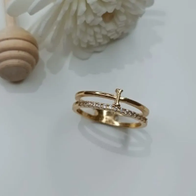 ANEL DUPLO COM LETRA CRAVEJADO