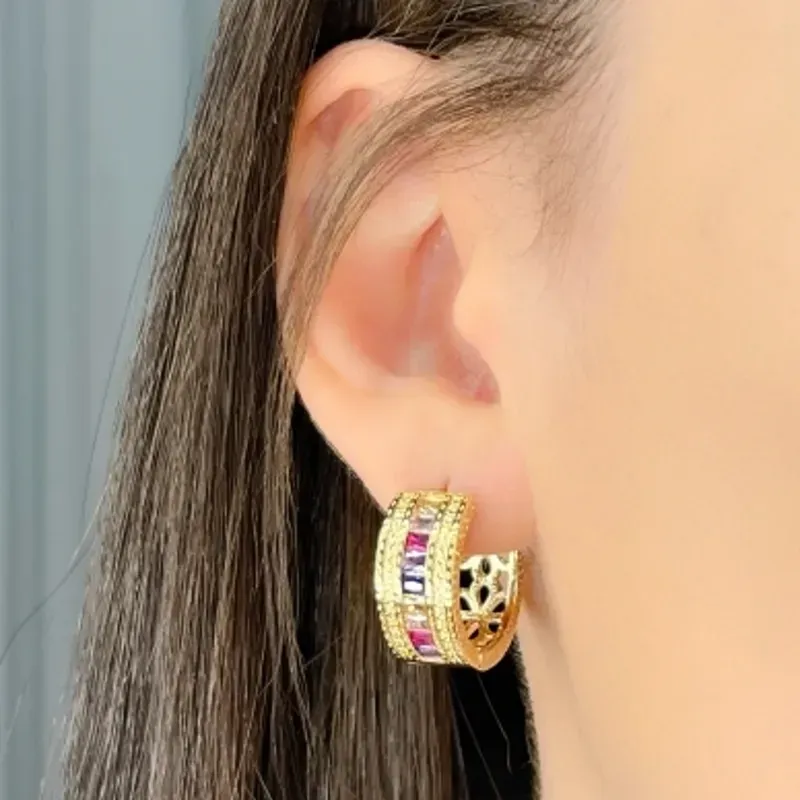 ARGOLA EGITO COM ZIRCONIA FILERIA COLORIDO