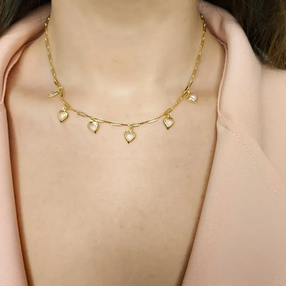 CHOKER CARTIER COM CORAÇÃO ZIRCONIA PENDURADO