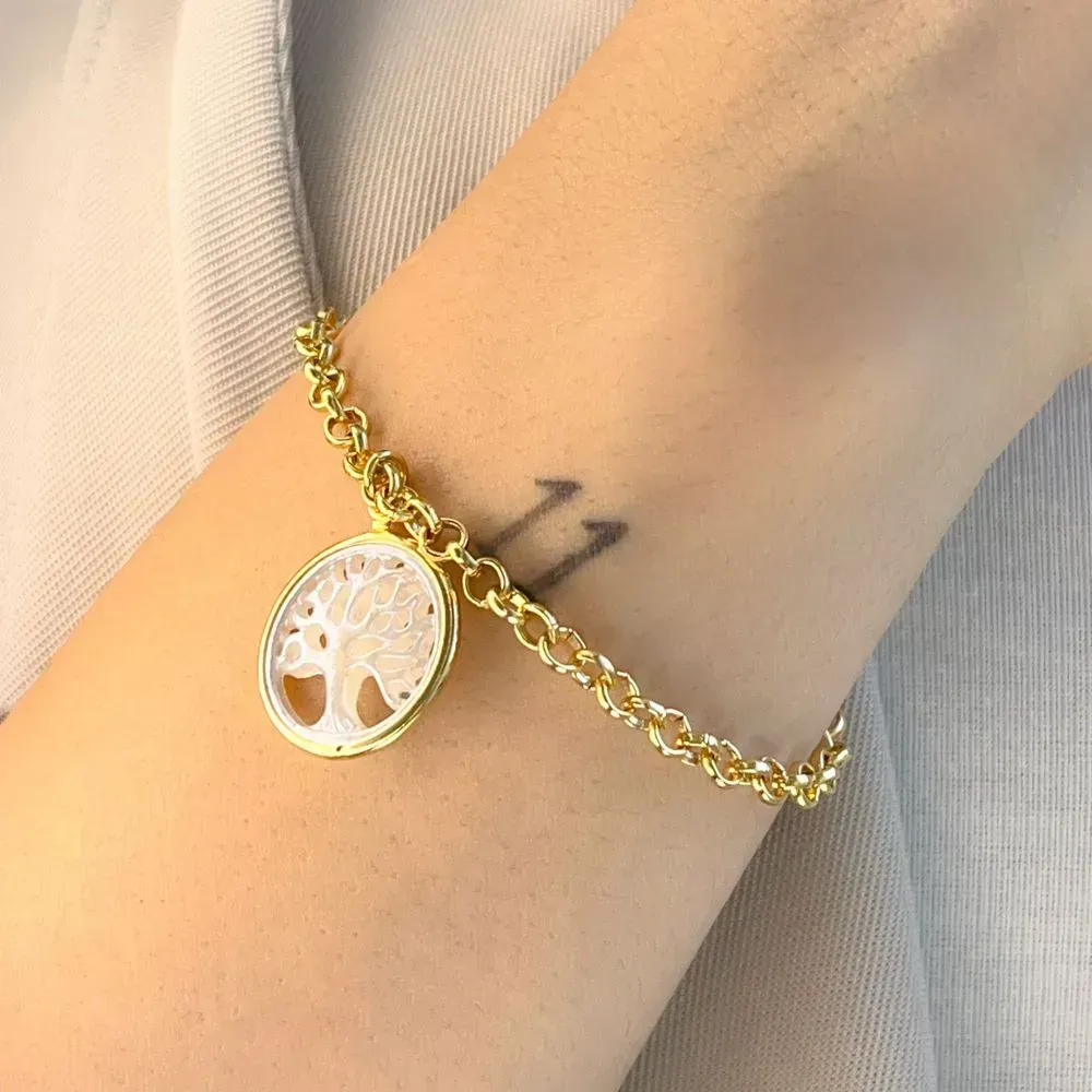 PULSEIRA COM PINGENTE ARVORE DA VIDA MADRIPEROLA