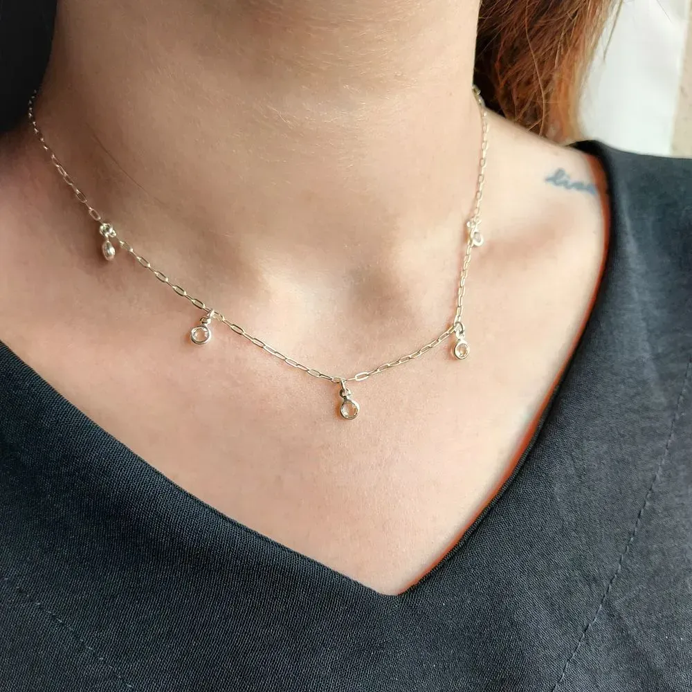CHOKER DE ZIRCONIA PENDURADO