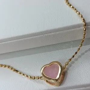 COLAR CHAPINHA CORAÇÃO PEDRA FUSION  ROSA ESCURO