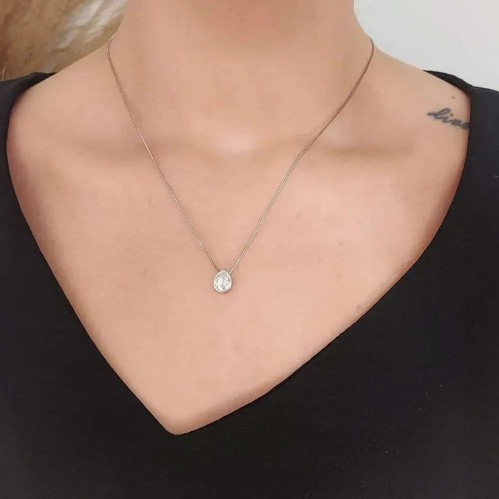 COLAR DE GOTA DE PEDRA CRISTAL