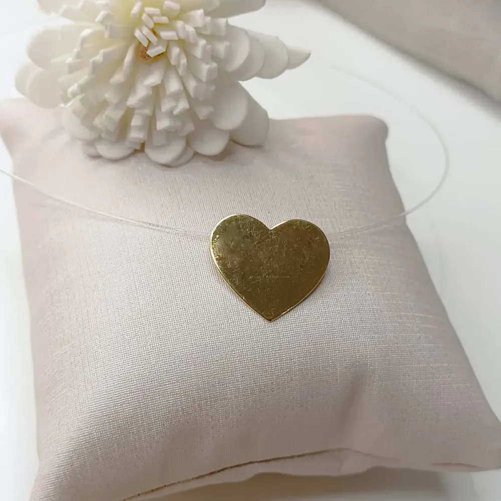 COLAR DE NYLON COM CORAÇÃO