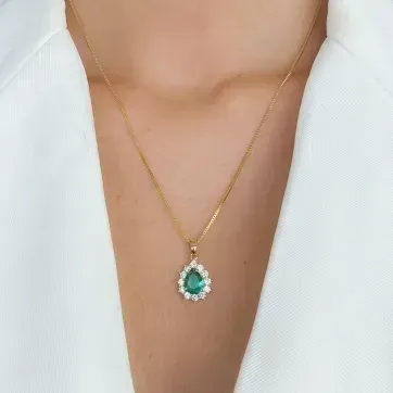 COLAR GOTA PEDRA CRISTAL CRAVEJADO