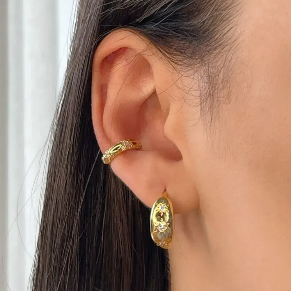 PIERCING OVAL CRAVEJADO CRISTAL