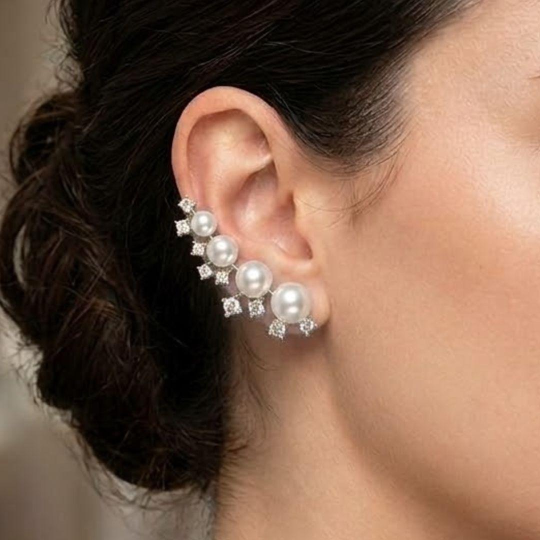 EAR CUFF PEROLA E ZIRCONIA