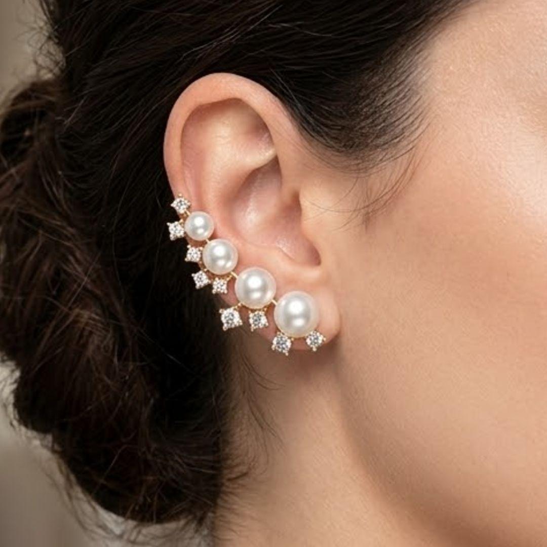 EAR CUFF PEROLA E ZIRCONIA
